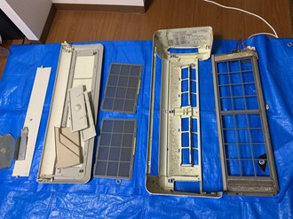 日立のお掃除機能付きエアコンのクリーニング